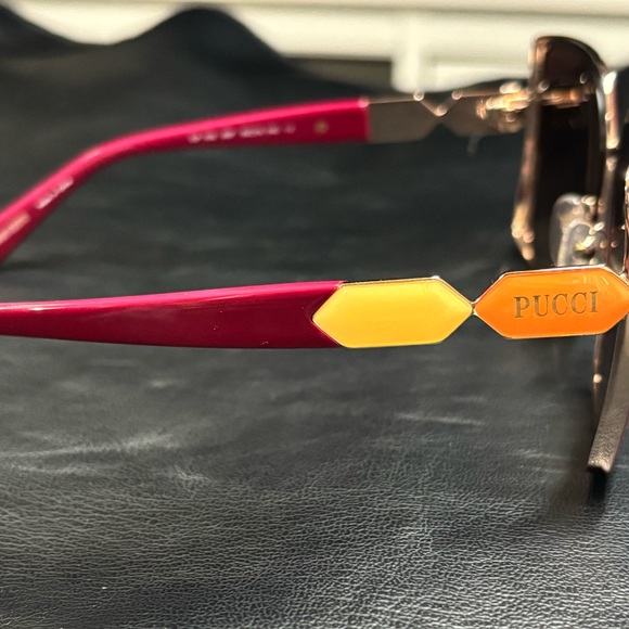 Emilio Pucci Sunglasses Burgundy/Gold - Picture 3 of 6